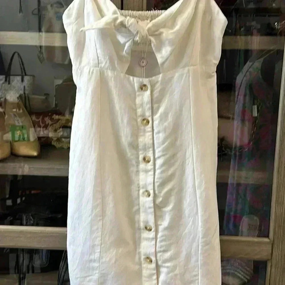 Red Carter White Button front mini dress 100% cotton size small NWT - Picture 4 of 8